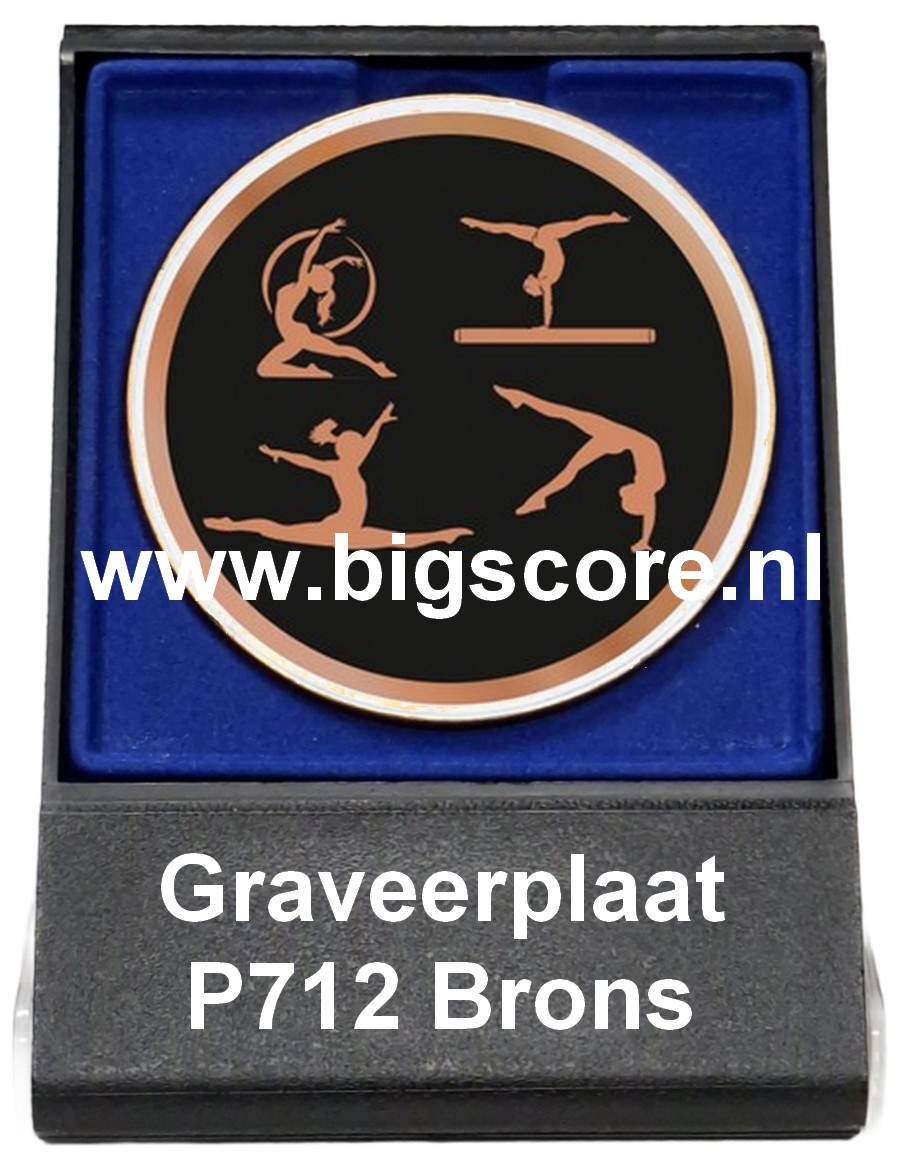 Turnen Dames Acryl in medailledoosje Blauw-Zwart G/Z/B
